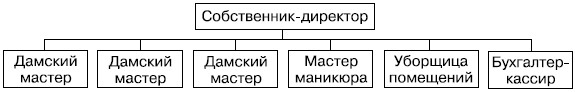 Схема простой организационной структуры (парикмахерская)