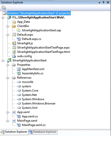  Структура нового Silverlight проекта 