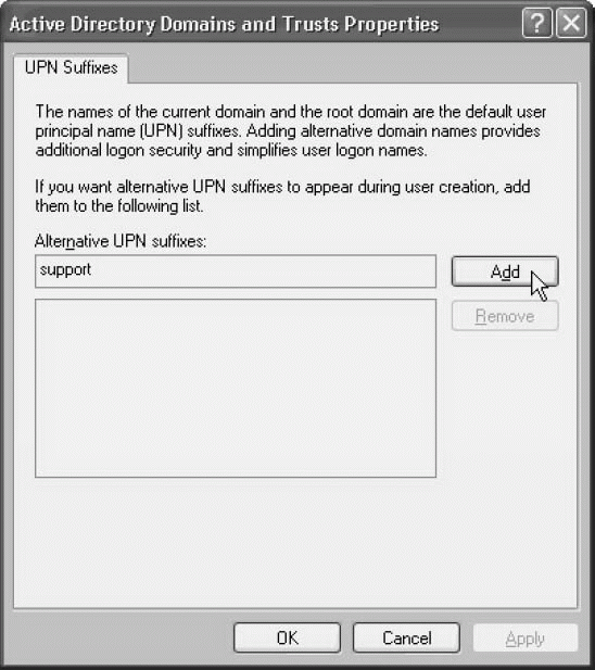 Вы можете создавать альтернативные суффиксы UPN для имен входа пользователей