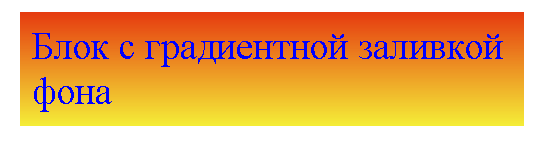 Определение градиентной заливки в CSS 3