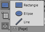 Выбор инструментов Прямоугольник, Эллипс и Линия на панели