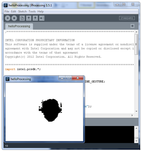Скриншот простого Processing* приложения