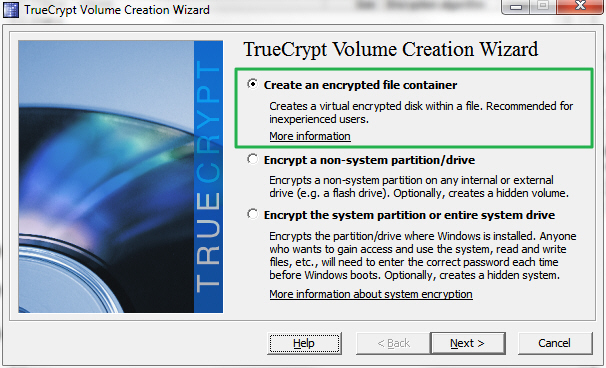 Мастер создания томов TrueCrypt