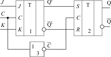 Двухступенчатый JK-триггер