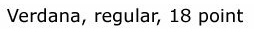 Пример шрифта без засечек, Verdana, нормального, размером 18 pt
