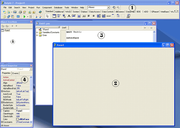 Рабочая среда Delphi 7