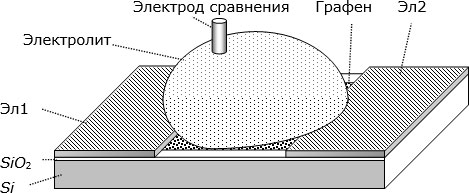 Структура электролитического сенсора на графене