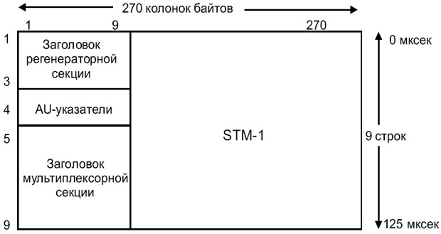 Структура кадра STM-1