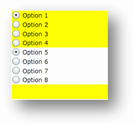 Пример оформления элемента управления RadioButton