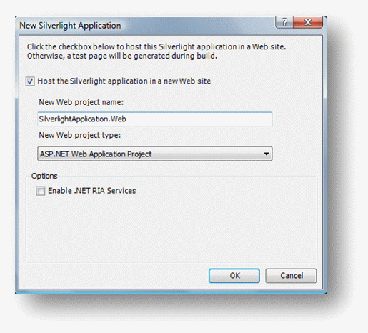 Создание веб-приложения для размещения приложения Silverlight