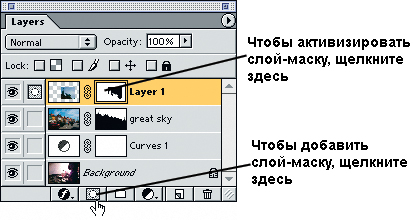 Добавление слой-маски