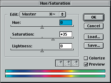 Применение корректирующего слоя Hue/Saturation