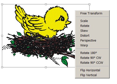  Трансформационная рамка команды Transform Selection и ее контекстное меню