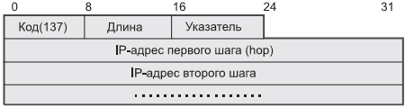 Формат опций маршрутизации