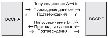 Структура обменов в протоколе DCCP