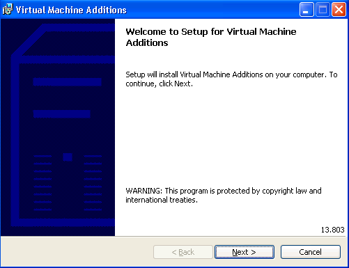 Мастер установки Virtual Machine Additions