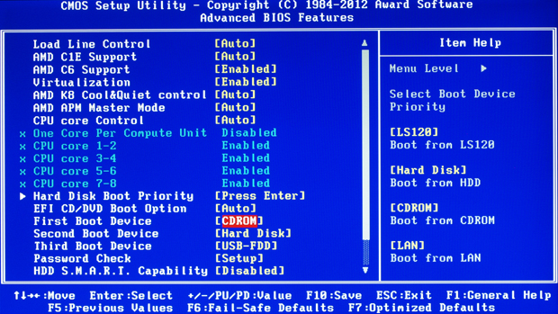 Advanced Bios Features