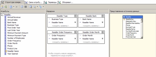  Измерение "Reseller" в конструкторе измерений