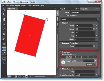 Трансформация объектов в Microsoft Expression Blend