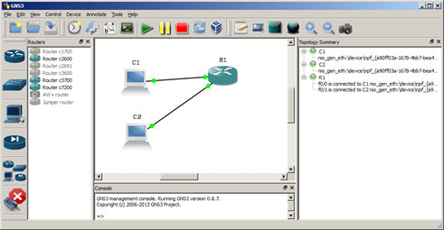 Первые шаги в программе GNS3