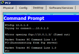 Для PC2 FTP сервер не доступен