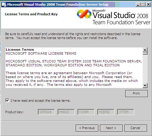 Lisence Terms and Product key