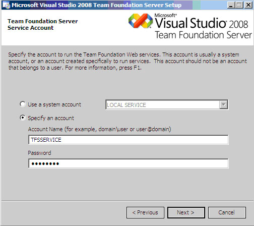 TFS Service account