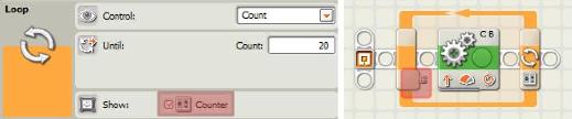 Включение отображения счётчика цикла (слева) и доступ к нему (справа)