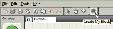 Кнопка Create My Block на панели инструментов