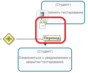 Создание перехода из таймера, присоединенного к узлу