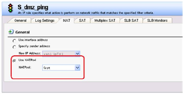Указание NAT-пула в NAT-правиле фильтрования