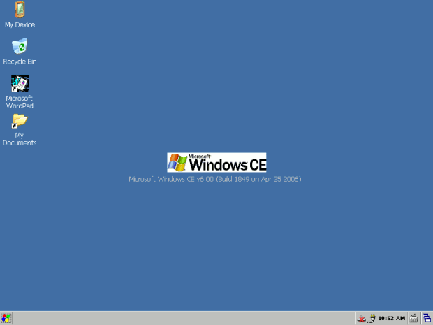 Вывод на дисплее VGA eBox после успешной загрузки Windows Embedded CE 6.0