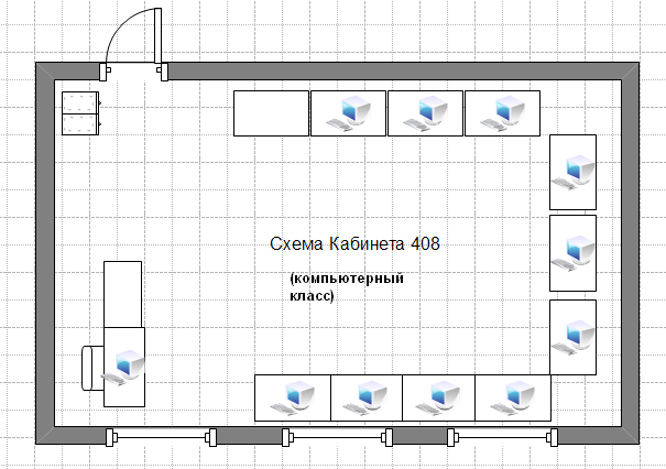 Расположение компьютеров в компьютерном классе