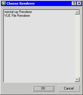 Окно Choose Renderer (Выбрать визуализатор)