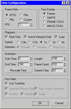 Окно Time Configuration (Настройка времени)