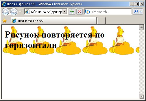 Повторение фонового рисунка по горизонтали
