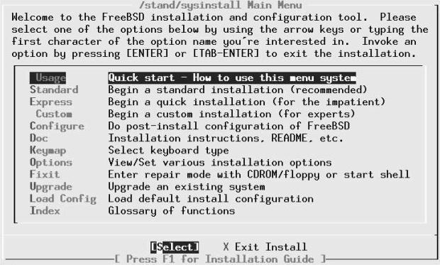  Main installation menu