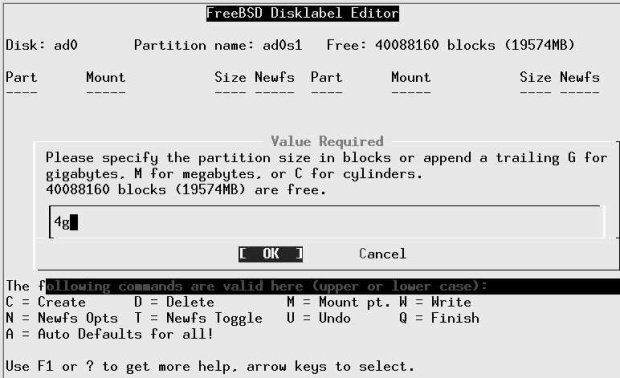  Selecting partition type