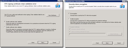 STS signing certificate chain validation error