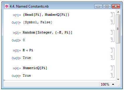 Природа именованных констант в Mathematica