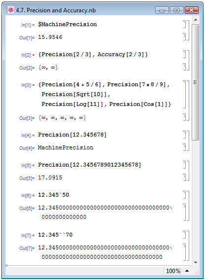 Разрядность и точность представления вещественных чисел в Mathematica