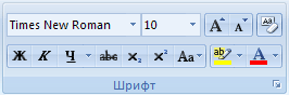 Группа Шрифт, на которой собраны средства форматирования текста