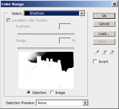 Настройки команды Color Range