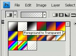 Градиент линейный, Foreground to Transparent