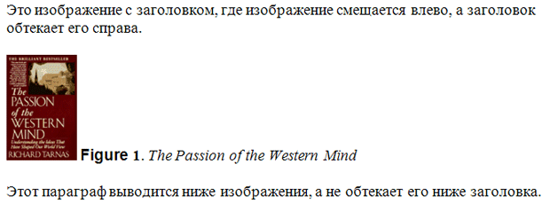 Плавающее изображение с параграфом, выводимым ниже изображения