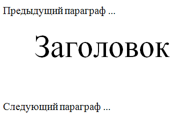 Изменение позиции заголовка относительно исходного положения