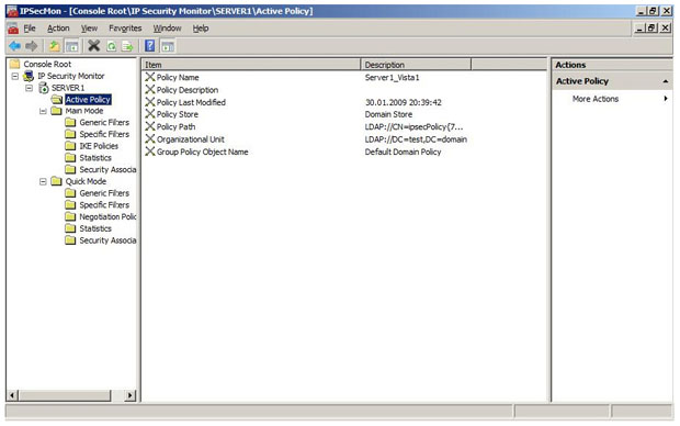 Оснастка IPSec Monitor