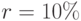 r=10\%