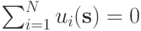 \sum_{i=1}^Nu_i(\mathbf s) = 0