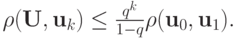 $  \rho ({\mathbf{U}}, {\mathbf{u}}_k) \le \frac{q^k}{1 - q}\rho ({\mathbf{u}}_0, {\mathbf{u}}_1 ).  $